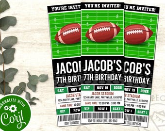 Invitación de cumpleaños con temática de fútbol, ​​invitación editable para fiesta deportiva (descarga digital)