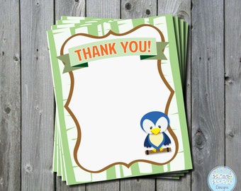 Woodland Themed Thank You Card, Woodland Birthday Thank You, Thank You Card, Birthday Thank You