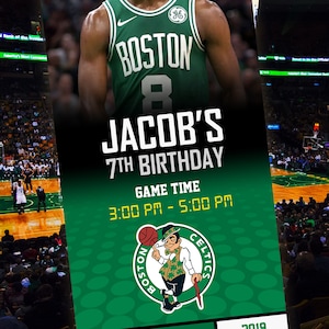 Boston Celtics Themed Ticket Invitation Boston Celtics | Etsy