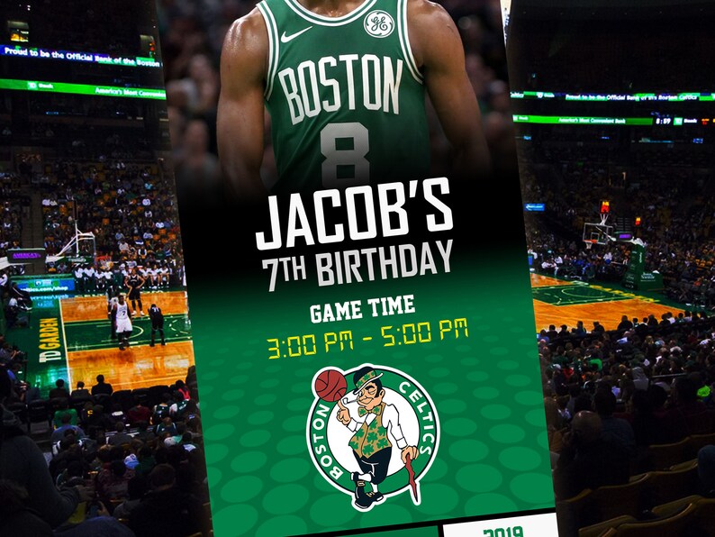 Boston Celtics Themed Ticket Invitation Boston Celtics | Etsy