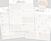 Planner Package - Minimalist - Weekly Planner - Monthly Planner - Weekly Meal Plan - Printable Planner Pages - Printable - Digital Download