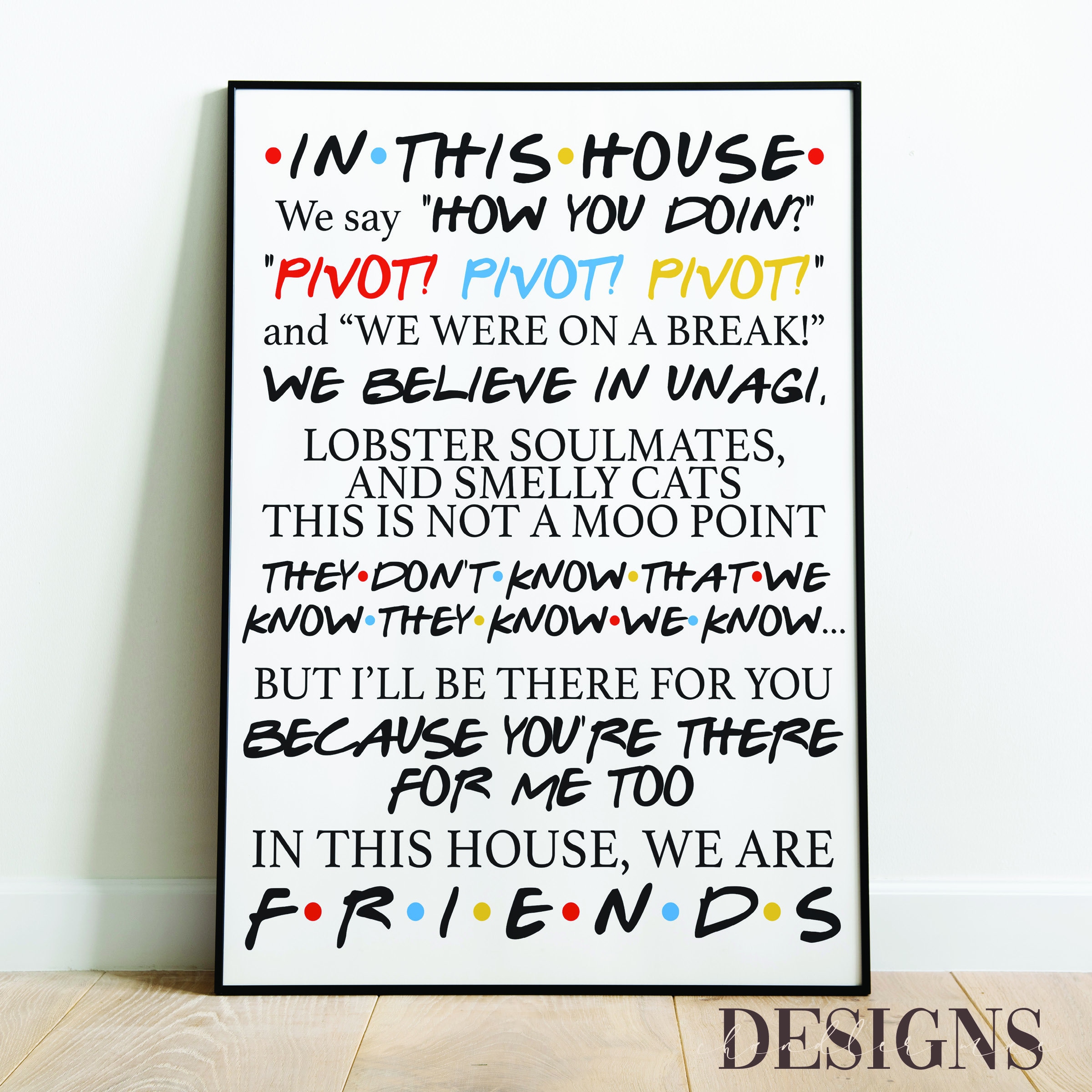 Friends TV Show Themed Printable Wall Art Friends In This Etsy