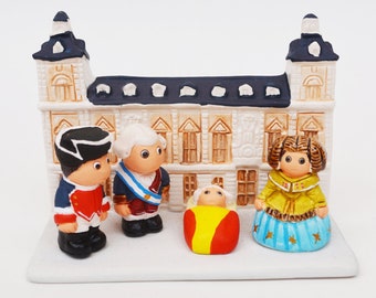 Belén del Ayuntamiento - Hecho a mano en barro - 1 bloque - 8,9 x 5,8 x 5,8 cm de alto, España, Madrid