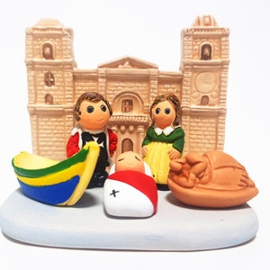 Maltese B Nativity Scene - Handmade in Clay - 1 block - 3.8"X2.2"X2.9" high, Malta, Valletta, Mediterranean Sea, St. Paul's Bay, Barca