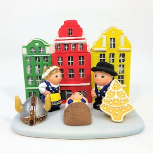 Swedish Nativity Scene - Handmade in Clay -1 block - 3.4&quot;X2.4&quot;X3.4&quot;high, Sweden, Stockholm, Vikings,Scandinavia, Vendel Era Helmet