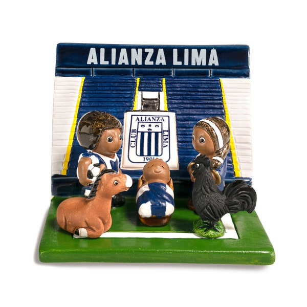 Nacimiento Oficial Club Alianza Lima - Estadio de Matute - hecho a mano en Perú