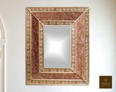 Mirror (eglomise) quot Lyon quot - Reverse Painted Glass - 22 quot x 18 quot , Luxury Mirror, Exclusive