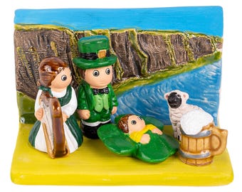 アイルランドのキリスト降誕シーン - 粘土で手作り - ブロック 1 個 - 高さ 3.3 インチ x 2.2 インチ x 2.2 インチ、セント パトリック大聖堂、ダブリン、ゴールウェイ、キラーニー、イギリス