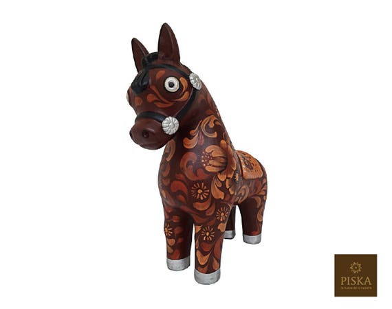 ヴィンテージ ペルー プカラ フォークアート 馬のオブジェ