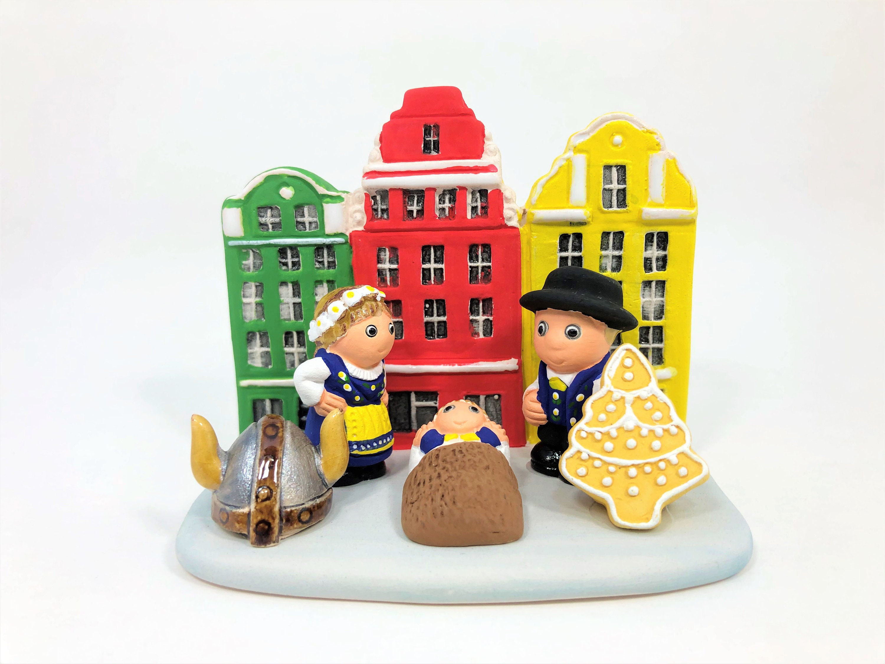 Vintage Swedish Miniature Wood Nativity 4 pieces, SVENSK slojd Swedish