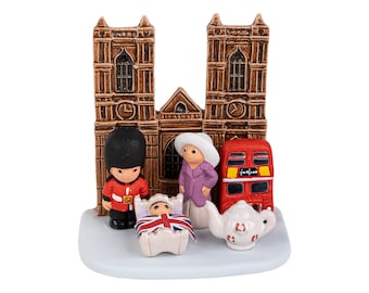 Belén londinense - Hecho a mano en arcilla - 1 bloque - 8,6 x 6,1 x 8,6 cm de alto, Reino Unido, Abadía de Westminster