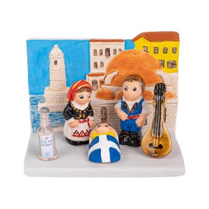 Cretan A Nativity Scene - Handmade in Clay - 1 block - 3.1&quot;X2&quot;X3.1&quot; high, Crete, Mediterranean Sea, Heraklion, Peloponnese, Dodecanese, Yeni