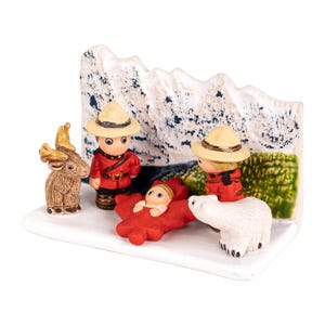 Belén canadiense II - Hecho a mano en arcilla - 1 bloque - 3,1" x 2,2" x 2,8" de alto, Canadá, Real Policía Montada del Canadá, Inukshuk imagen 4