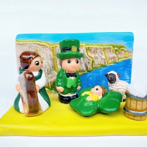 Irish Nativity Scene - Handmade in Clay - 1 block - 3.3&quot;X2.2&quot;X2.2&quot; high, St. Patrick&#39;s, Dublin, Galway, Killarney, Cork, United Kingdom