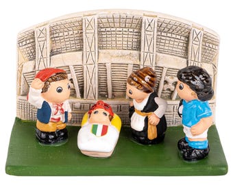 Maradona Neapolitan Nativity Scene - Handmade in Clay - 1 block - 3.8"X2.2"X2.9" high, Italy, Naples, Mount Vesuvius, Napoli