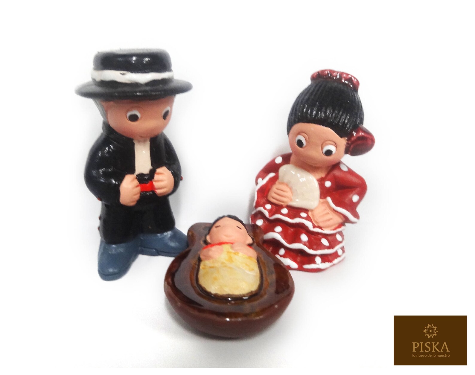 Spanish Nativity Set Handmade in Clay 3 Characters Etsy