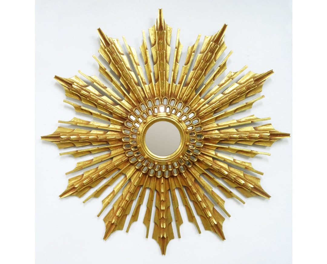 Sunburst Accent Mirror 38.2, Made to Order Gilded With Gold or Silver