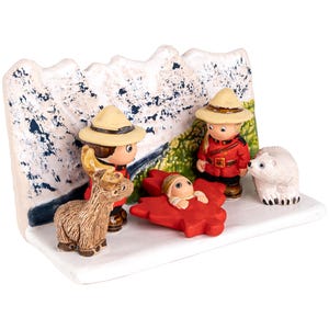 Belén canadiense II - Hecho a mano en arcilla - 1 bloque - 3,1" x 2,2" x 2,8" de alto, Canadá, Real Policía Montada del Canadá, Inukshuk imagen 3