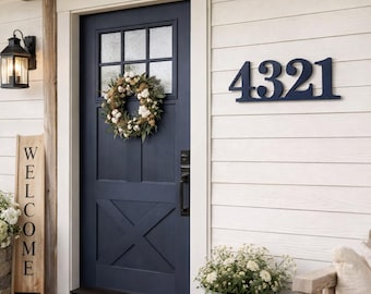 Classic 4 inch Numbers House Sign: Powder Coated Metal Address