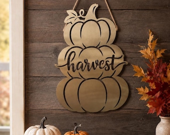 Harvest Pumpkins Metal Wall Art: Burlap Bow Decor