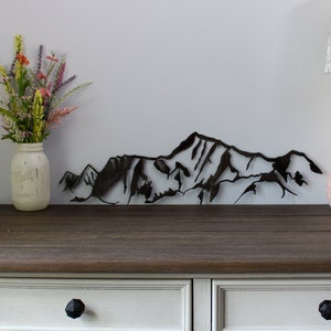 Wasatch Mountains Metallwandkunst mit Pulverbeschichtung | Wohnkultur | Cabochon Dekoration | Outdoor Home Decor | Salt Lake City Utah