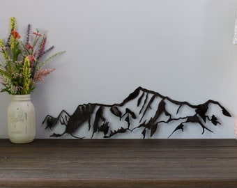 Wasatch Mountains Metal Wall Art with Powder Coat | Home Decor | Cabin Decoration | Outdoor Home Decor | Salt Lake City Utah