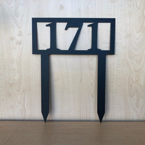 Metal House Numbers Yard Stake with Powder Coat, Any Color