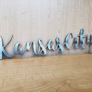 Kansas City Metal Wall Art: Powder Coat Home Decor Sign