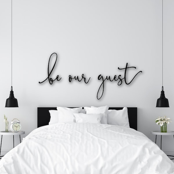 Be our Guest Metal Wall Art, 3 Piece Sign with Powder Coat | Bedroom Decor | Spare Bedroom Wall Decor | Bedtime Dream Sign | Farmhouse