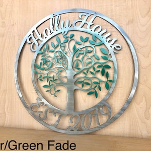 Personalized Welcome Sign Tree Door Hanger Metal Wall Art | Door Hanger Wreath Home Decor | Fall Tree Of Life