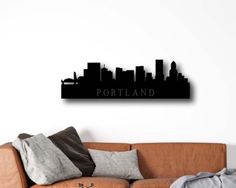 Portland Skyline Metal Wall Art with Powder Coat, 34 Color Options | Home Decor | City Skyline | Housewarming Gift | Moving Gift | Oregon