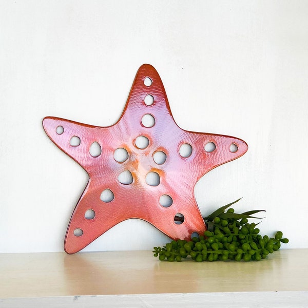 Metal Starfish Wall Art with Powder Coat, 34 Color Options | Beachhouse Decor | Tropical Ocean Home Decor