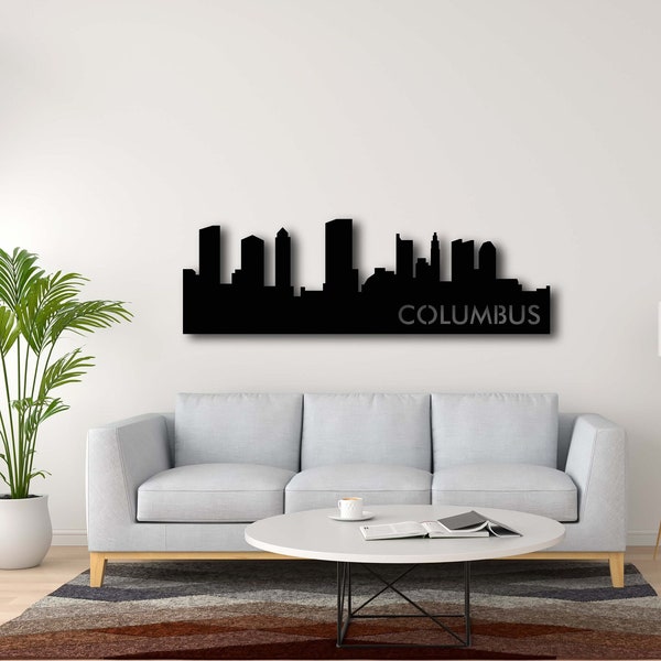 Columbus Ohio Skyline Metal Wall Art with Powder Coat, 34 Color Options | Home Decor | City Skyline | Housewarming Moving Gift