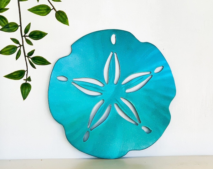 Sand Dollar Metal Wall Art: Tropical Beach Home Decor