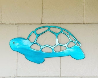 Sea Turtle Metal Wall Art | Ocean Theme Gift | Beach House Decor | Tropical Wall Decor | Powder Coated | Made in USA