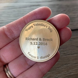 Personalized Valentine&#39;s Day Engraved Brass Challenge Coin | Be Mine | Vaneltines Day Gift | Anniversary Gift | Partner Spouse Unique Gift