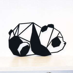 Geometric Panda Metal Wall Art | Kid&#39;s Room Decor | Animal Decor