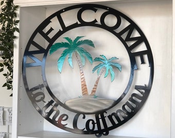Palm Tree Metal Art Etsy