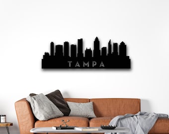 Tampa Skyline Metal Wall Art with Powder Coat, 34 Color Options | Home Decor | Tampa Florida Wall Art | City Skyline | Housewarming Gift