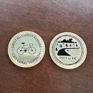 Cyclist or Runner Completion Coin | Engraved Brass Challenge Coin | Commemorative Coin | Long Journey Trip | Accomplishment Coin