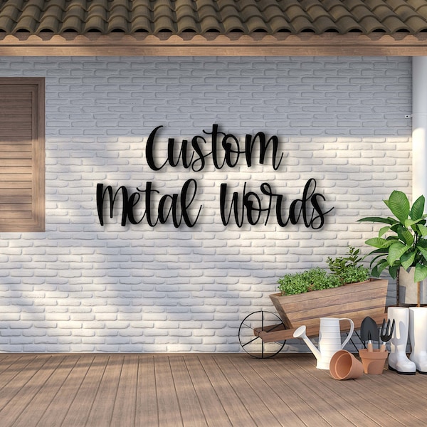 Custom Metal Words Script 3 | Your Custom Text | Custom Name Script Metal Sign | Personalized Wall Decor | Housewarming Gift Indoor Outdoor