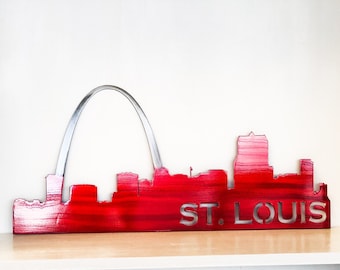 St. Louis Skyline with Arch Metal Wall Art with Powder Coat 34 Color Options | Home Decor | STL Wall Art | City Skyline | Housewarming Gift