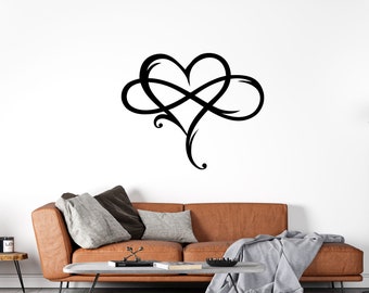 Infinity Heart Metal Wall Art | Indoor Outdoor | Home Decor | Powder Coated | Steel Wall Decor