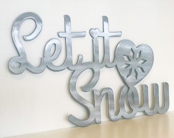 Let It Snow, decoración de pared metálica con recubrimiento en polvo.