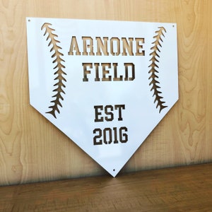 Custom Coach Baseball Metal Wall Art Sign with Powder Coat - 34 Color Options | Home Plate | Softball Gift | Baseball Gift | Team Gift