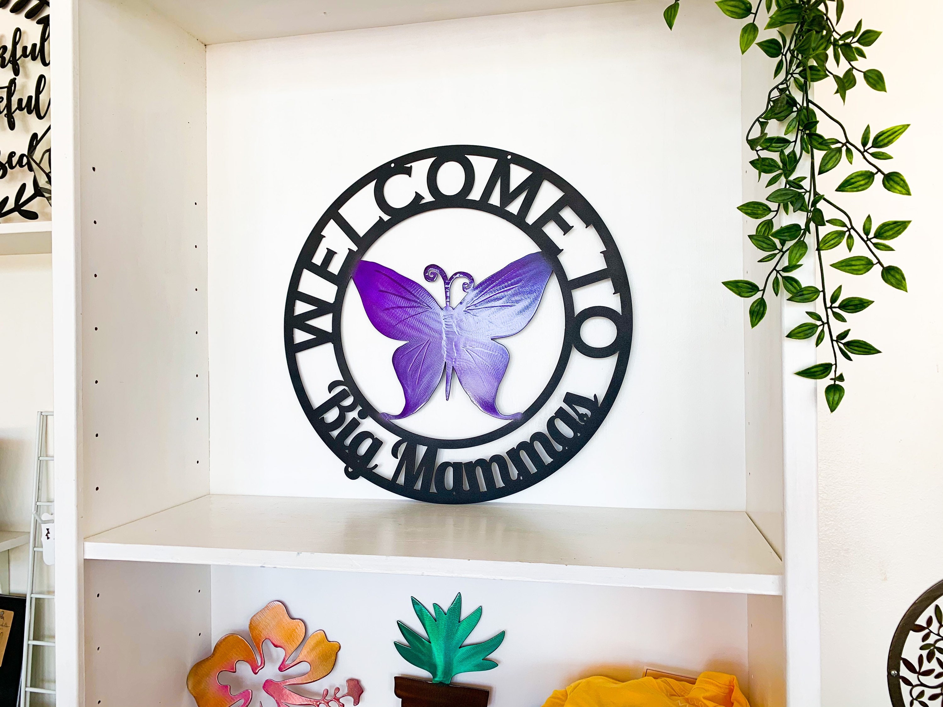 Personalized Metal Butterfly Sign - Customizable Weatherproof Door ...