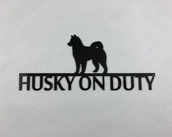 Buy Metal Husky on Duty Dog Sign Online in India
