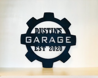 Personalized Garage Sign | Christmas Gift for Him | Metal Wall Art | Sign For Garage | Birthday Gift | Gift for Car Guy