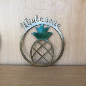 Welcome Pineapple Metal Wall Art image 5