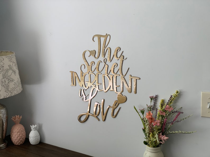 The Secret Ingredient is Love Metal Wall Art Sign Kitchen Etsy